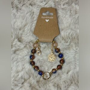 Glass Bead Bracelet with Charms